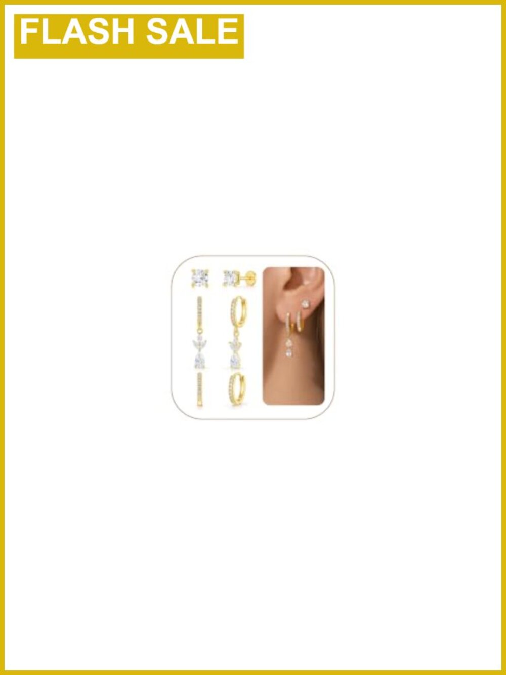 Gold Hoop Earrings Set for Women 14k Gold Plated 3 Pairs